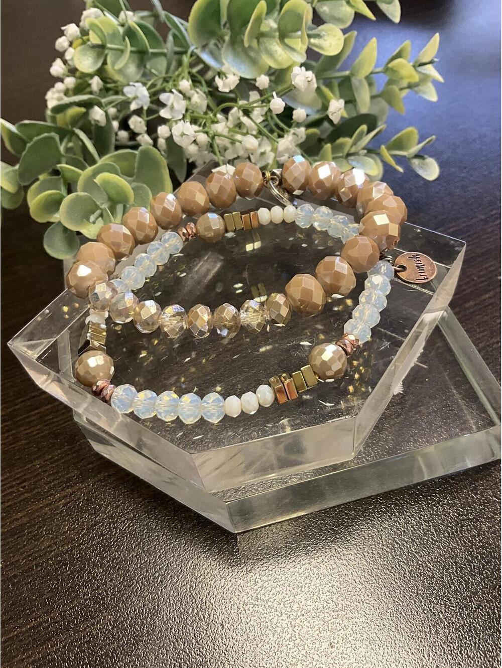 Erimish Neutral Beaded Bracelet Set